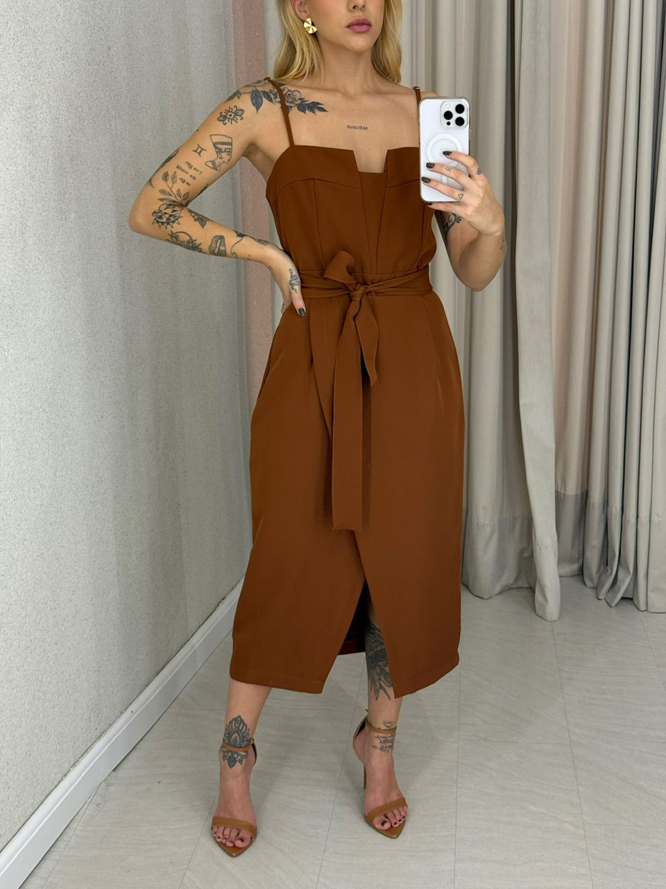 VESTIDO NAYARA ALÇA Caramelo