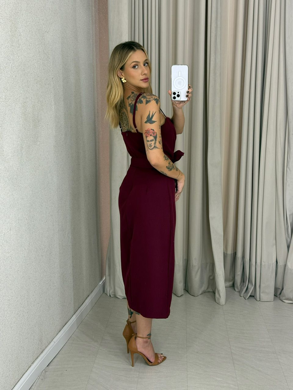 VESTIDO NAYARA ALÇA VINHO