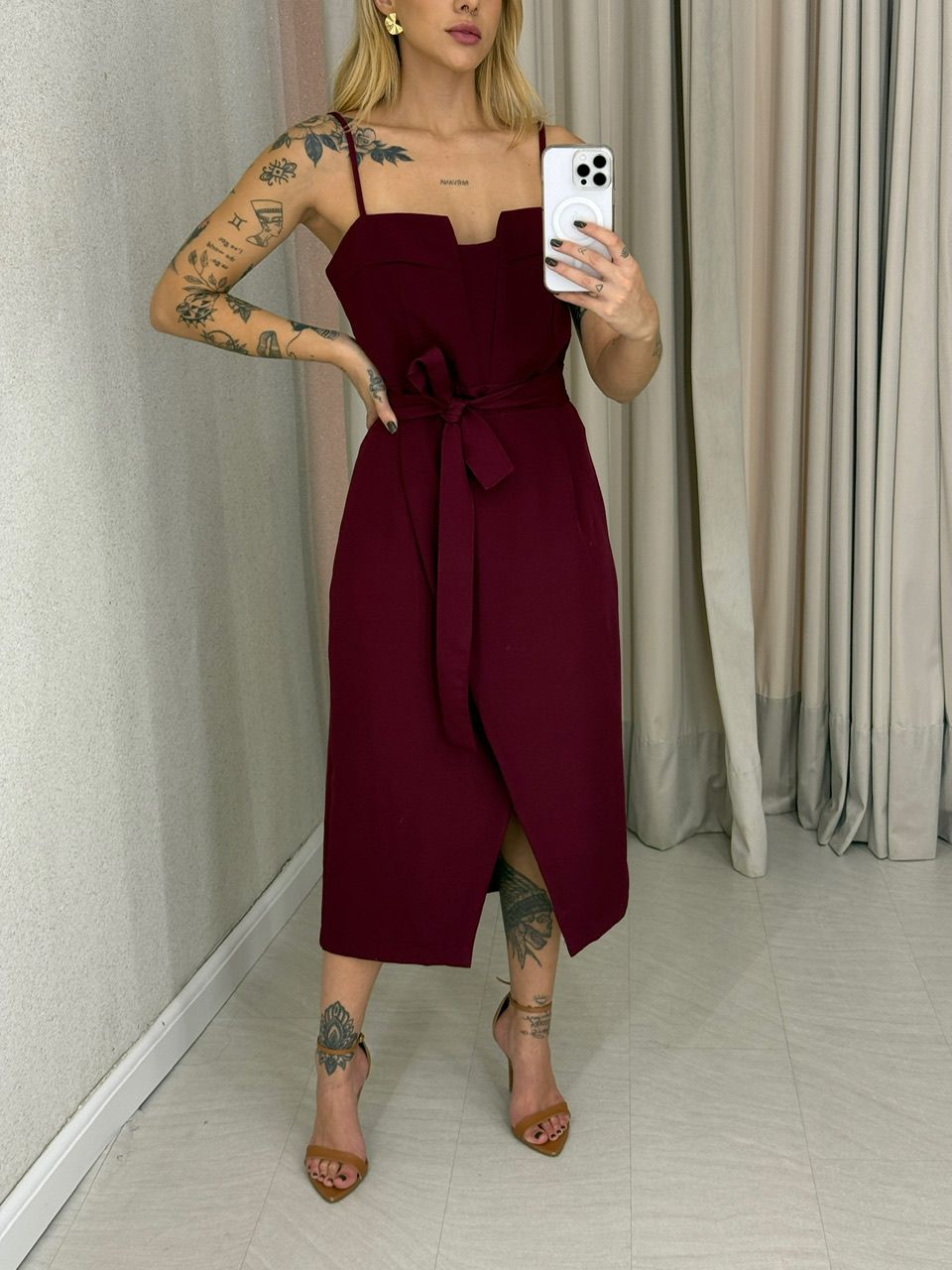 VESTIDO NAYARA ALÇA VINHO