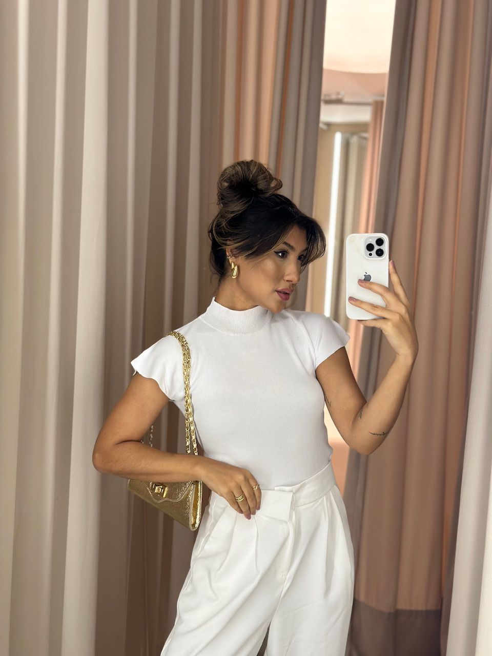 BLUSA ELISA MANGA BRANCA
