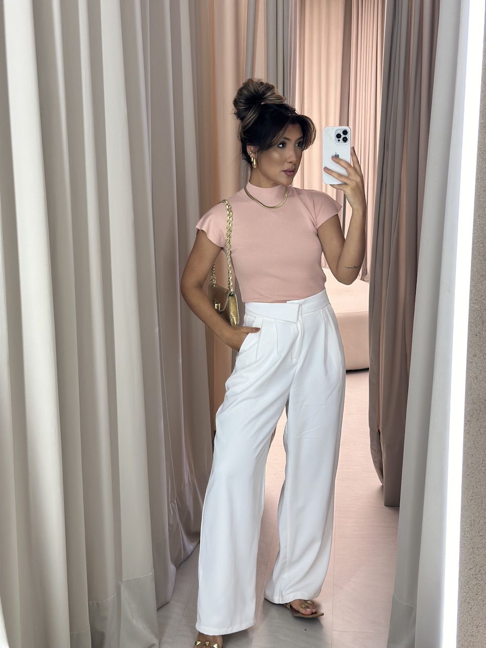 BLUSA ELISA MANGA ROSÊ