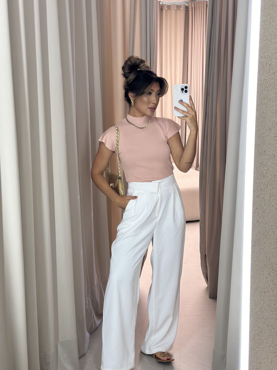 BLUSA ELISA MANGA ROSÊ