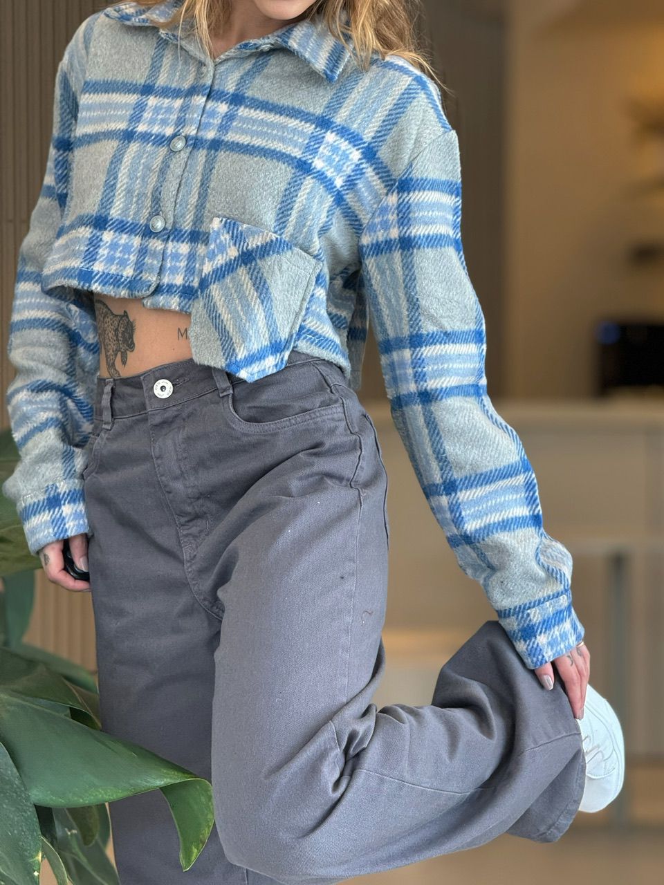 CALÇA TALITA JEANS CINZA