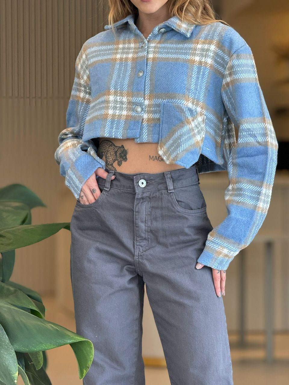 CALÇA TALITA JEANS CINZA