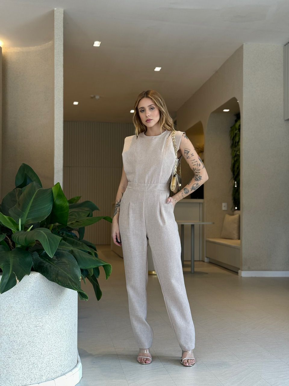 MACACÃO FLORA CAVADO NUDE - 0051770049 - CAROLLA FERRARO