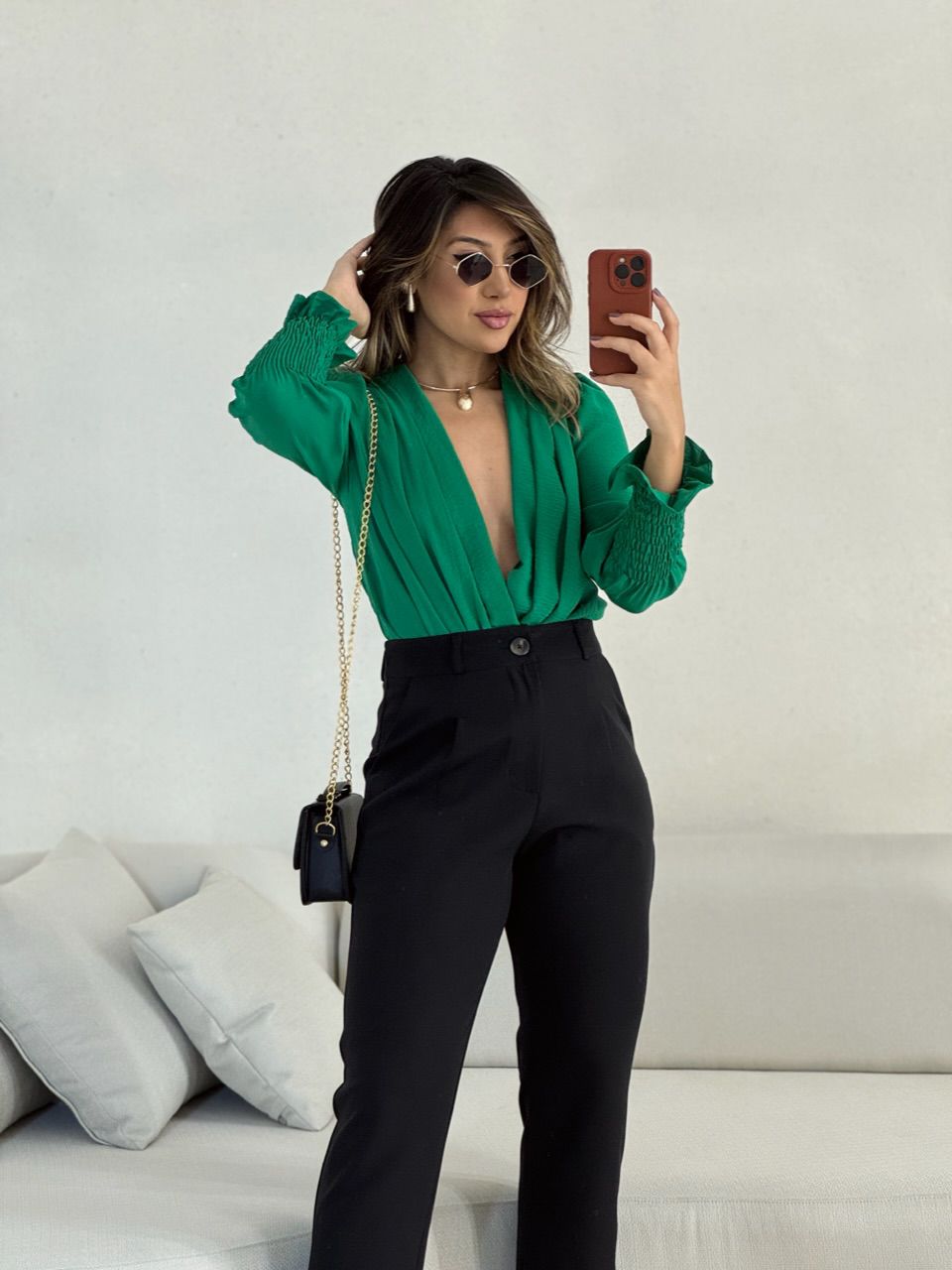BODY ANGELINA DECOTE VERDE