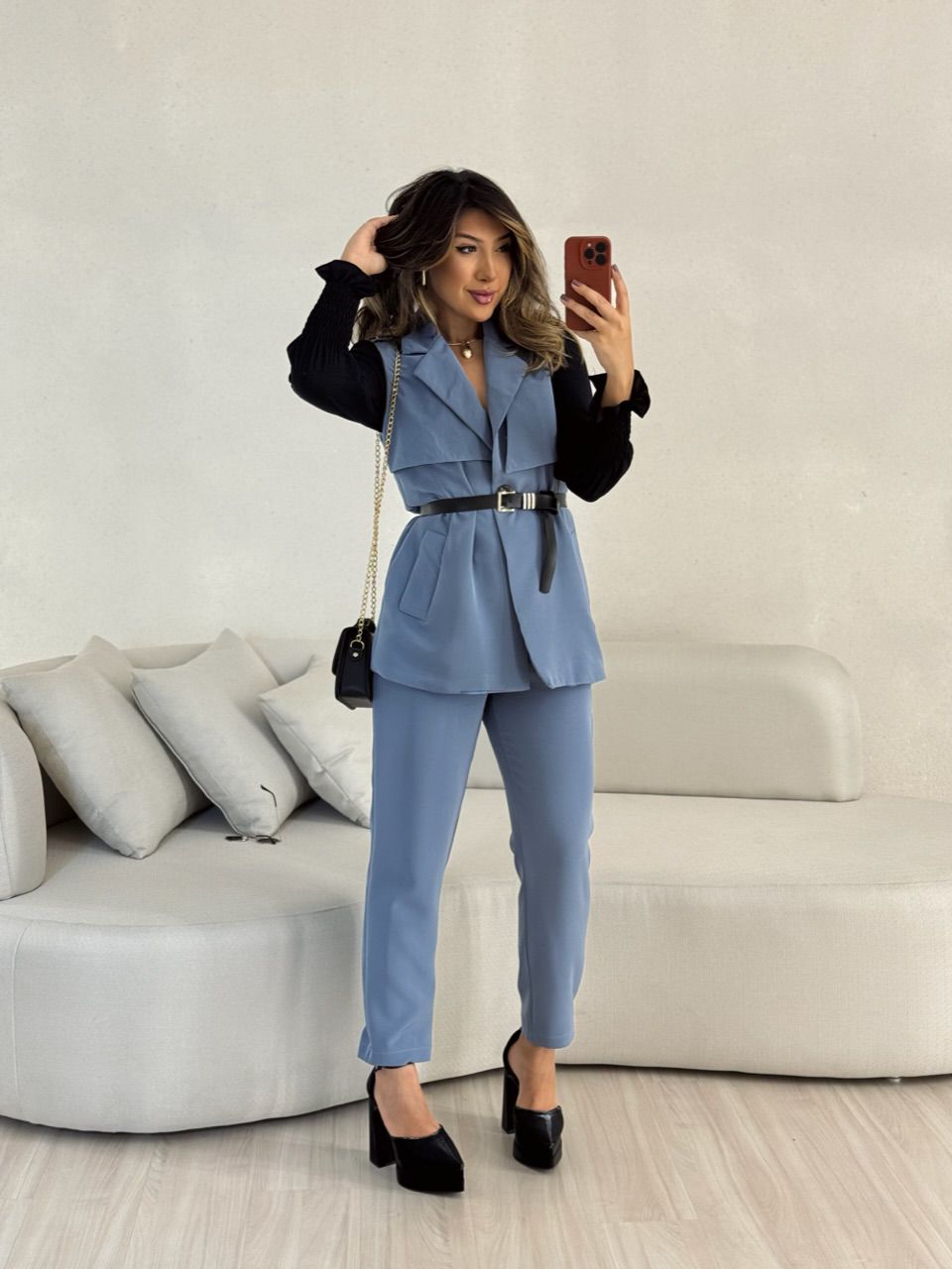 CONJUNTO NOEMI COLETE CINZA - 0052770091 - CAROLLA FERRARO