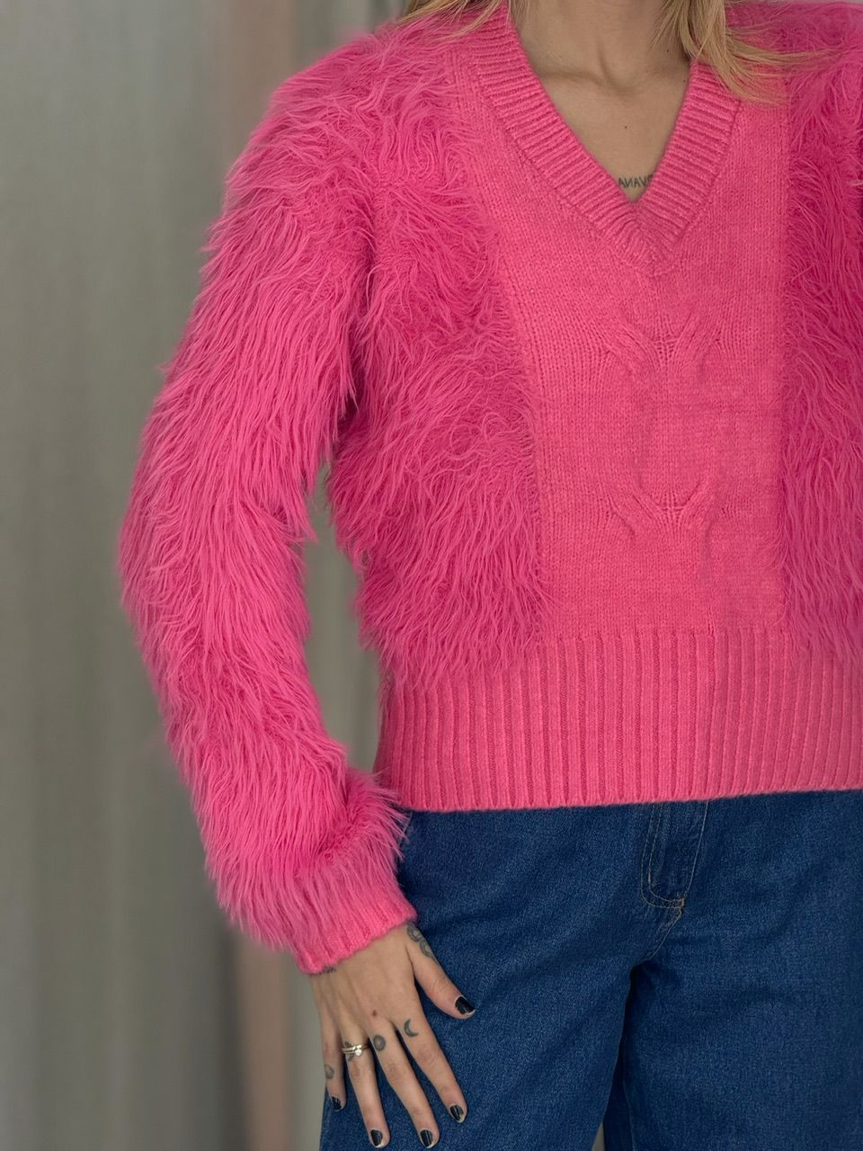 BLUSA BELINDA PELINHOS PINK