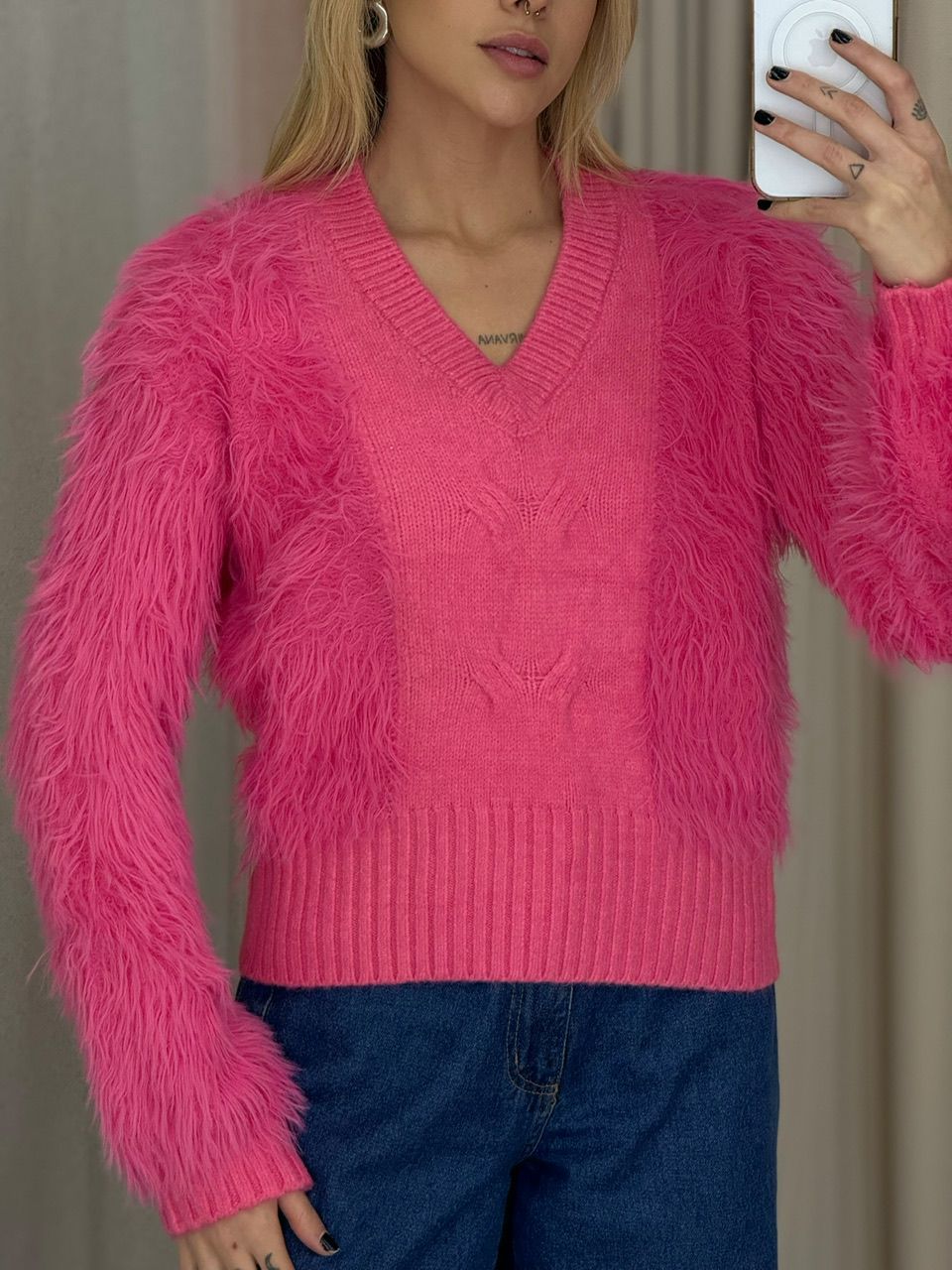 BLUSA BELINDA PELINHOS PINK