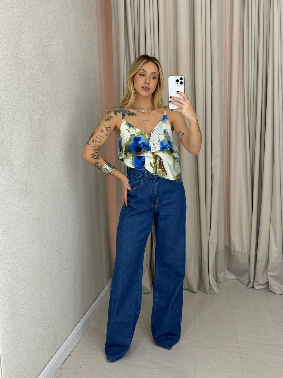 BLUSA BIA ESTAMPADA VERDE