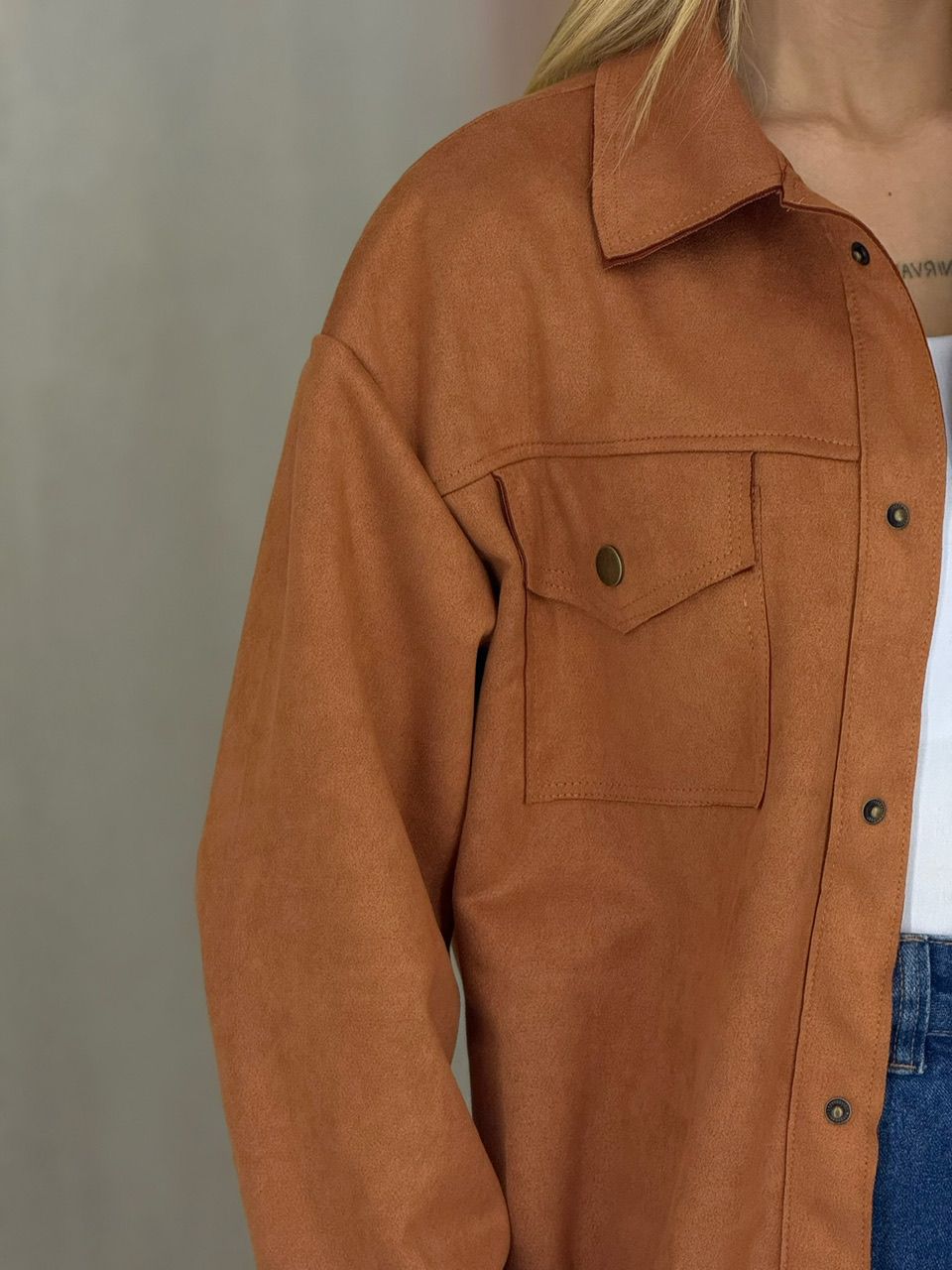 CAMISA FABIANA SUEDE CARAMELO