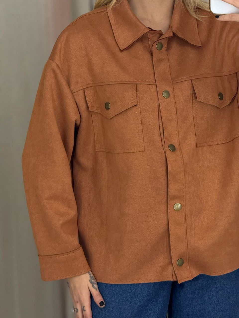 CAMISA FABIANA SUEDE CARAMELO