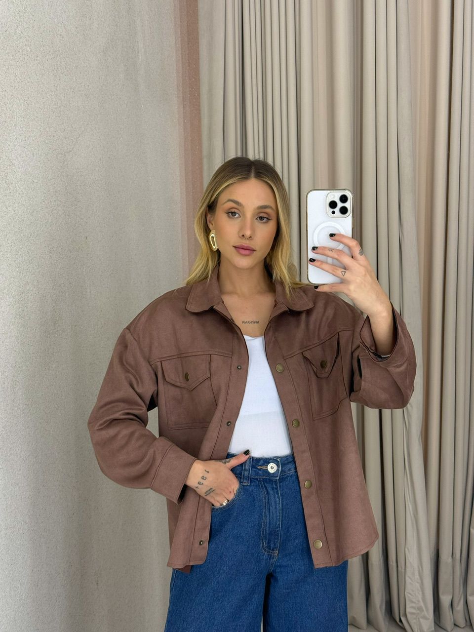 CAMISA FABIANA SUEDE ROSÊ
