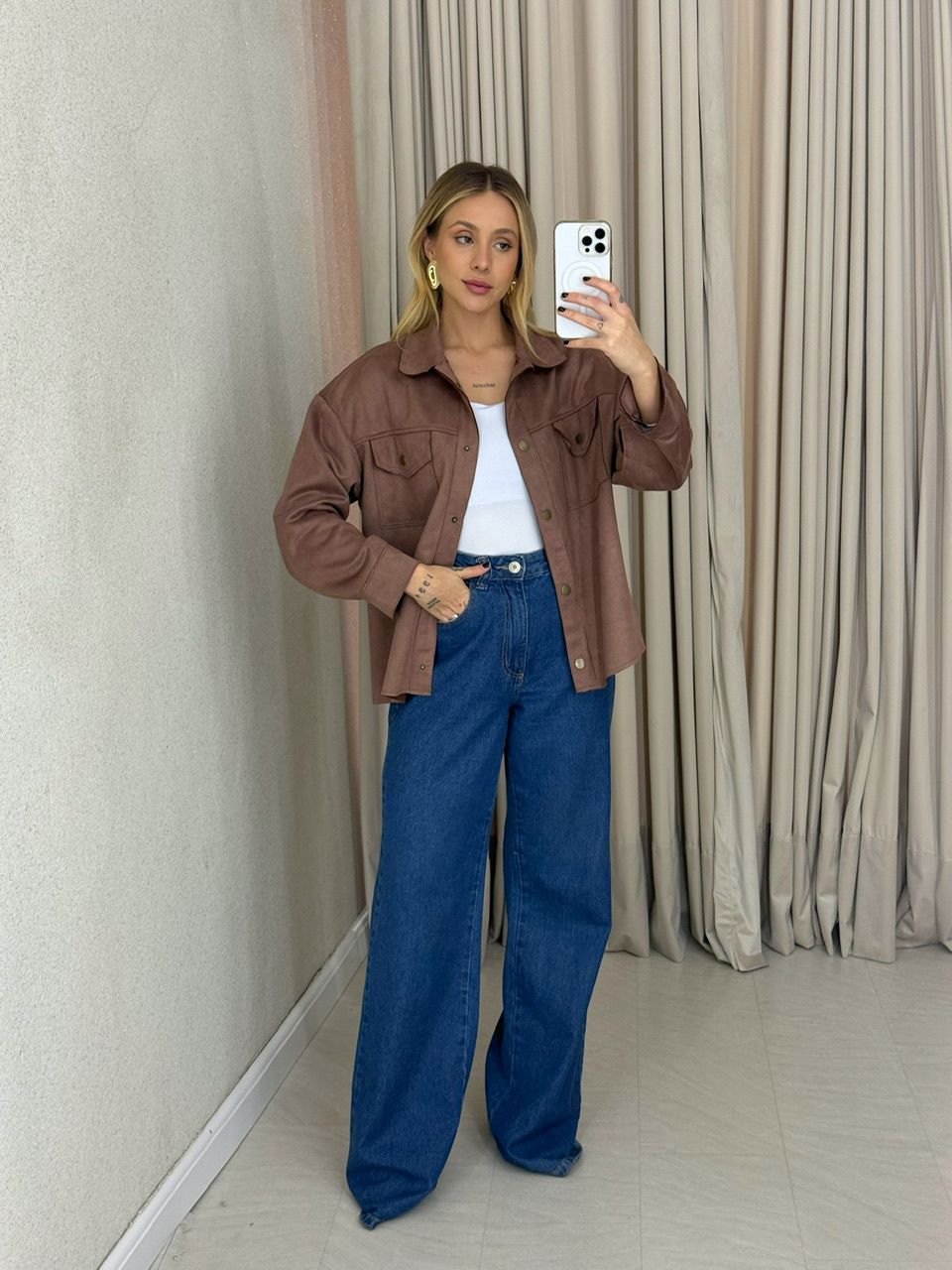 CAMISA FABIANA SUEDE ROSÊ