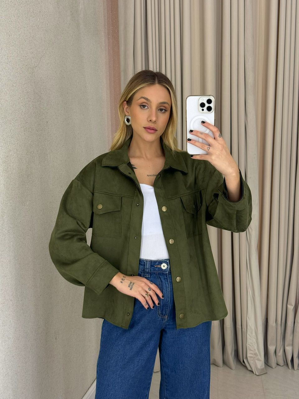 CAMISA FABIANA SUEDE VERDE