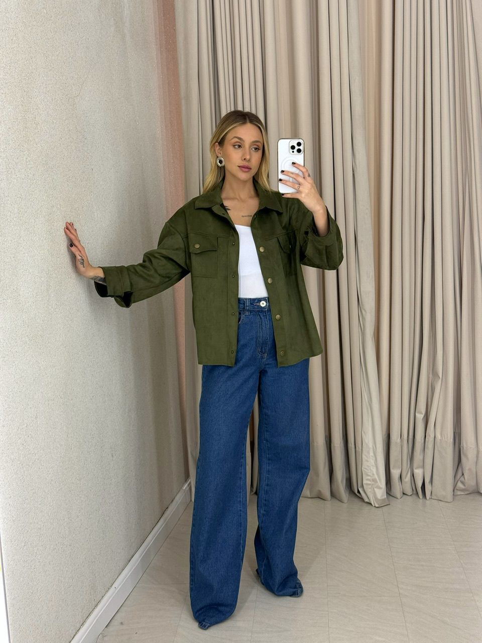 CAMISA FABIANA SUEDE VERDE