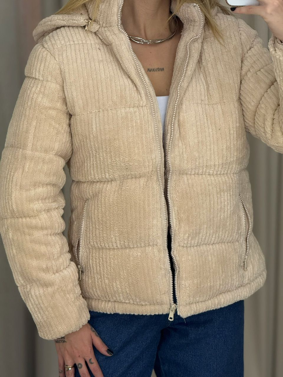 CASACO PUFF PELÚCIA ROSÊ