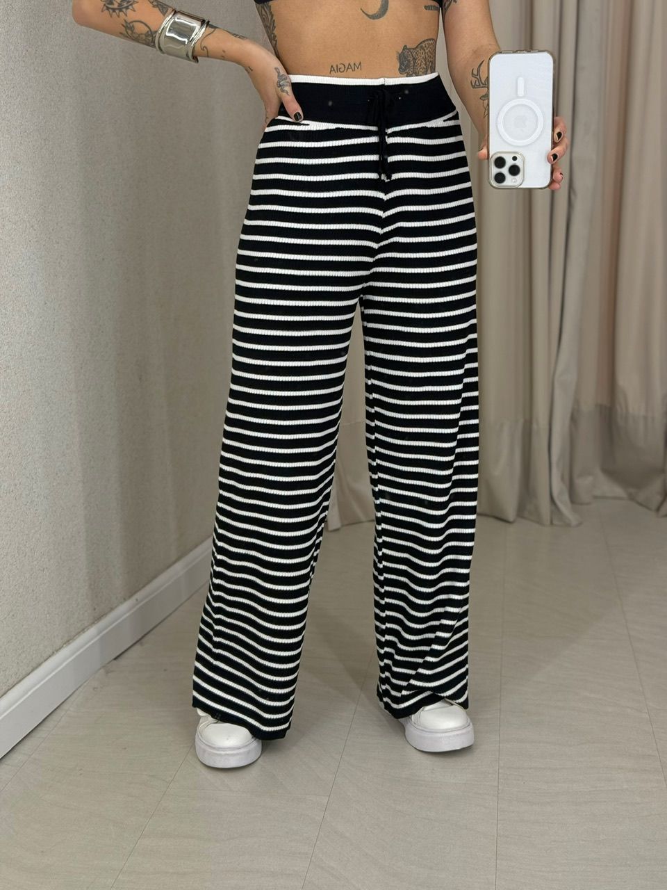 CONJUNTO AGDA LISTRADO PRETO