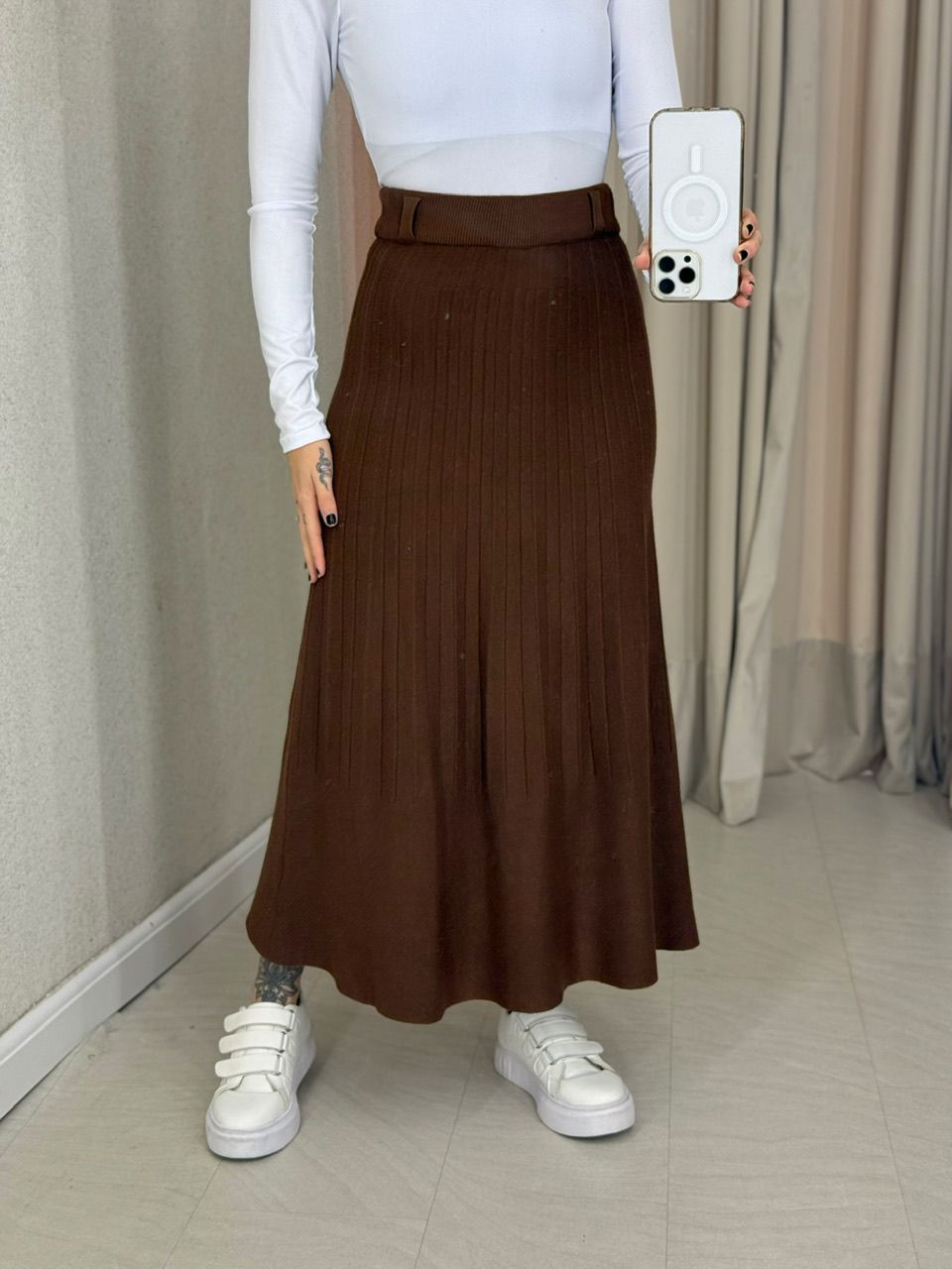 SAIA DIVA TRICOT MARROM - 0065300054 - CAROLLA FERRARO