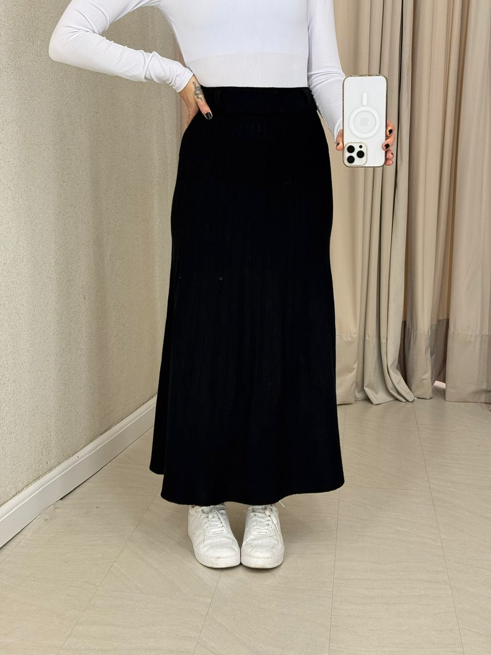 SAIA DIVA TRICOT PRETA - 0065300033 - CAROLLA FERRARO