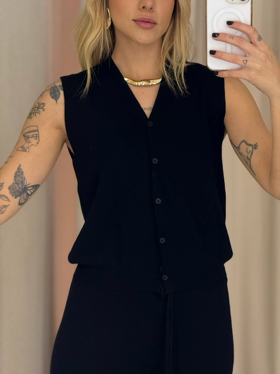 TRIJUNTO AMANDA TRICOT PRETO