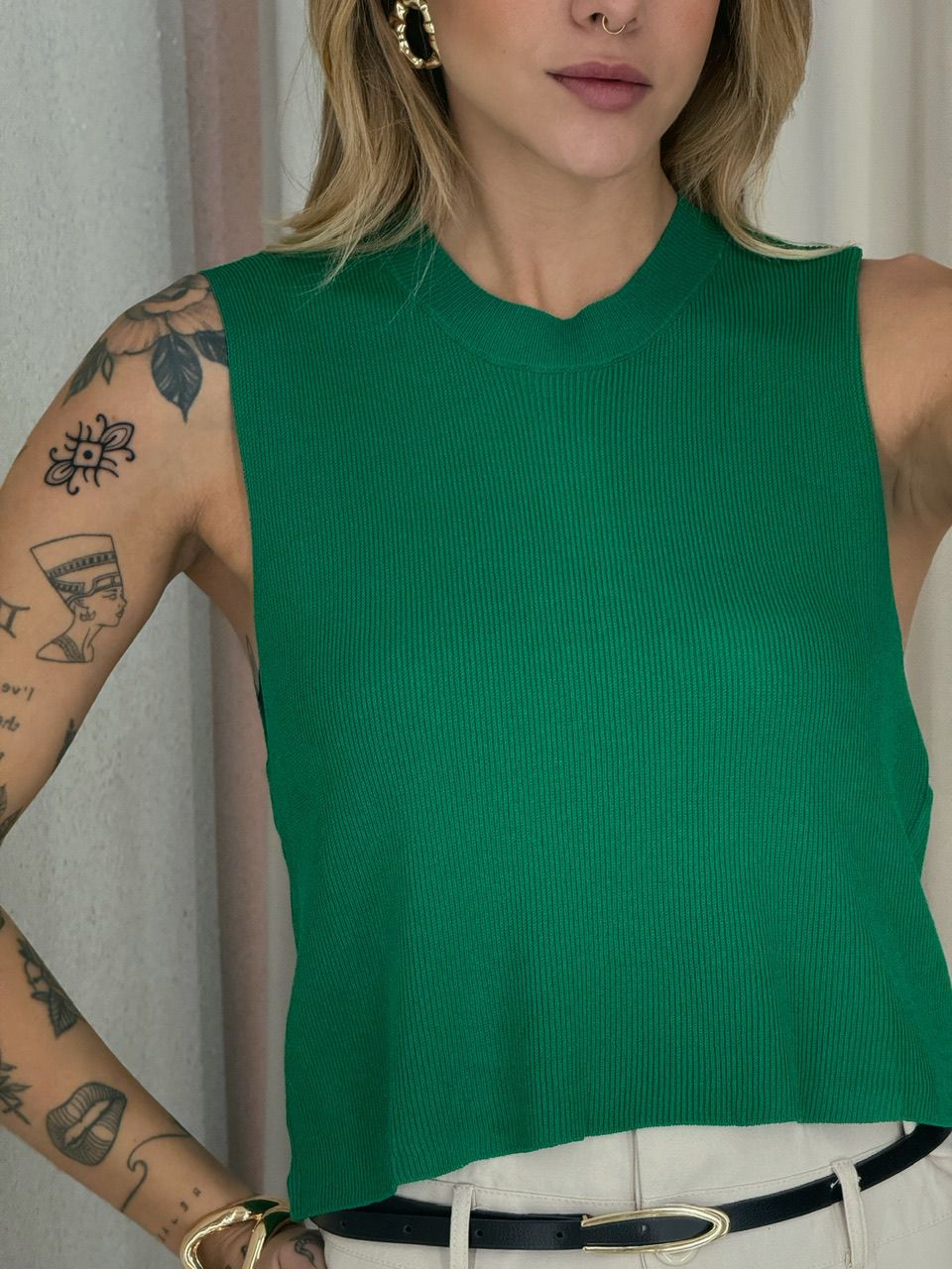 BLUSA JADE TRICOT CAVADA VERDE