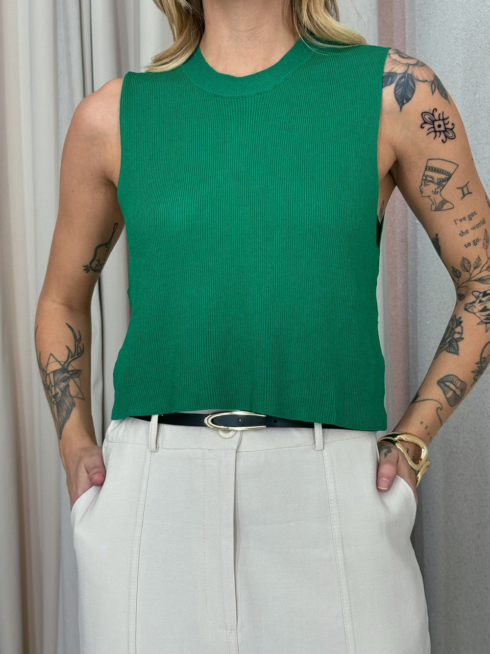 BLUSA JADE TRICOT CAVADA VERDE