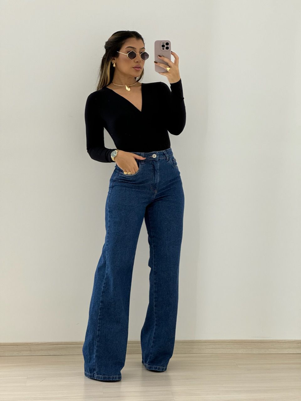 BODY TRESPASSADO MANGA LONGA PRETO - 0053760032 - CAROLLA FERRARO