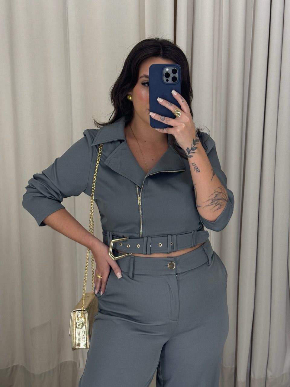 CONJUNTO DIANA CALÇA CINZA