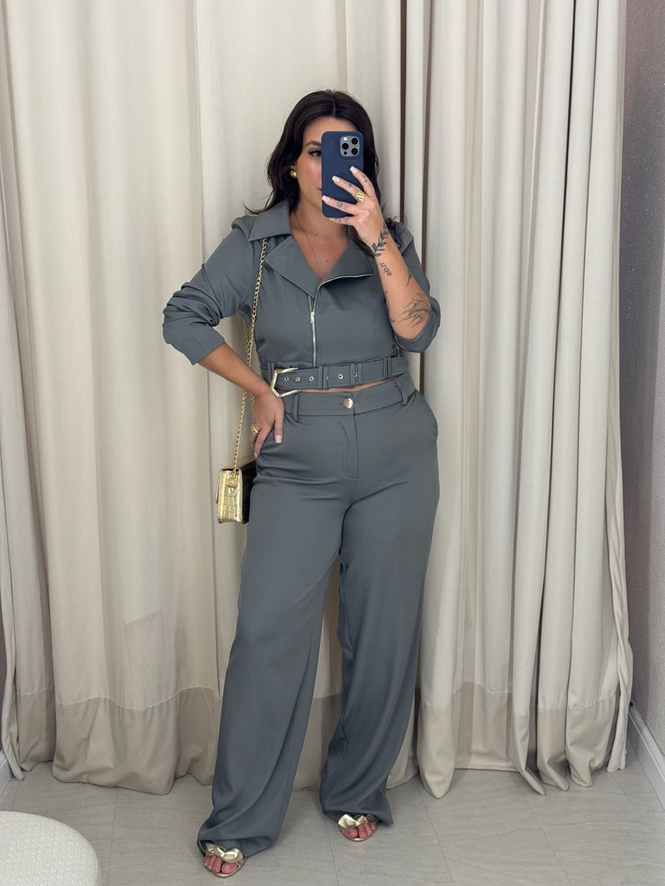 CONJUNTO DIANA CALÇA CINZA