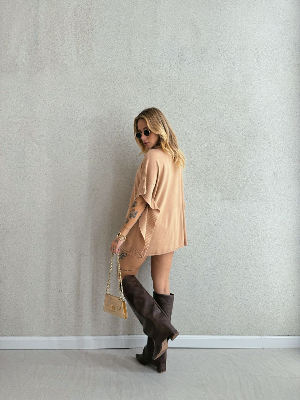 PONCHO ANA JÚLIA TRICOT NUDE