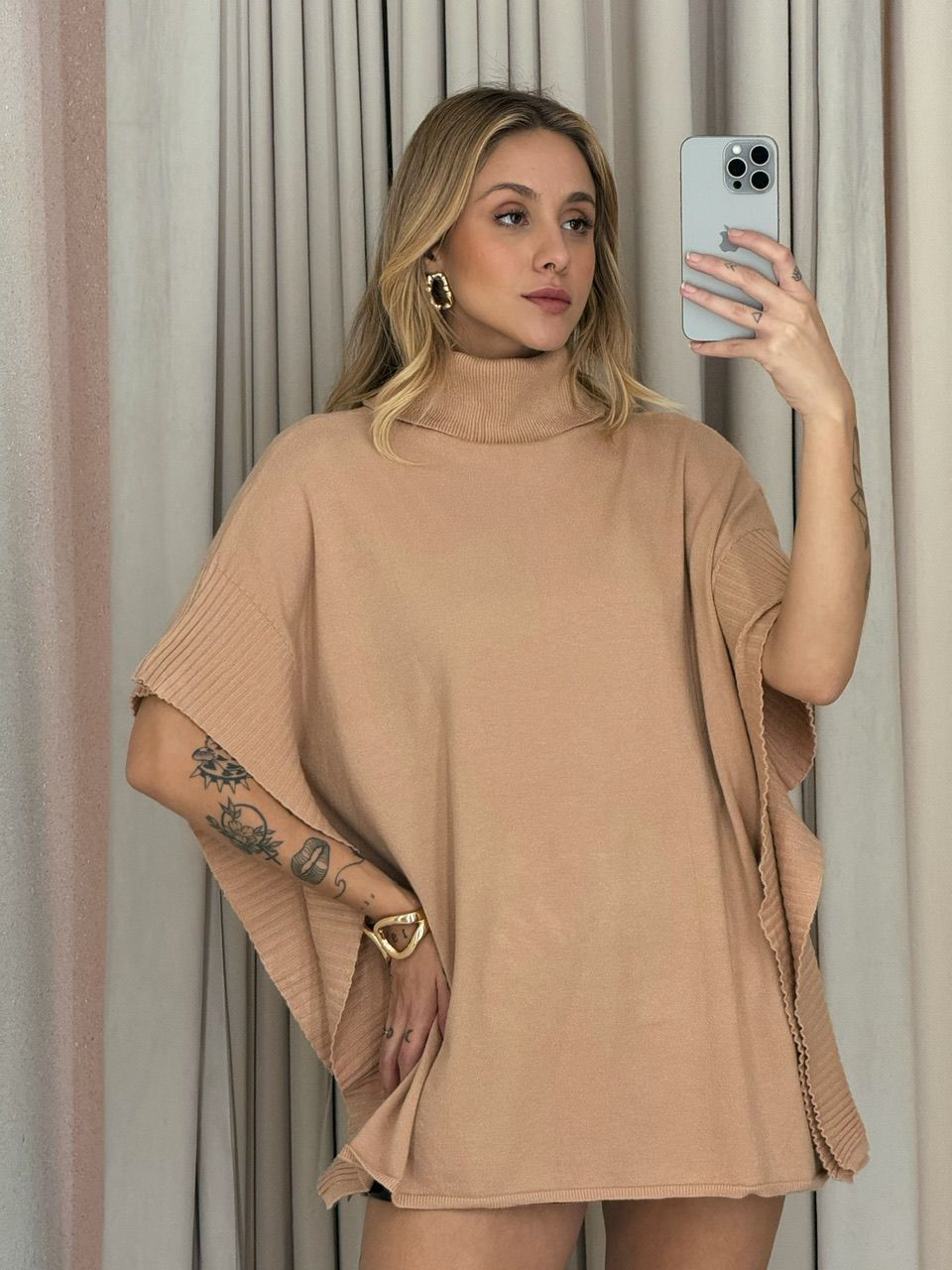 PONCHO ANA JÚLIA TRICOT NUDE