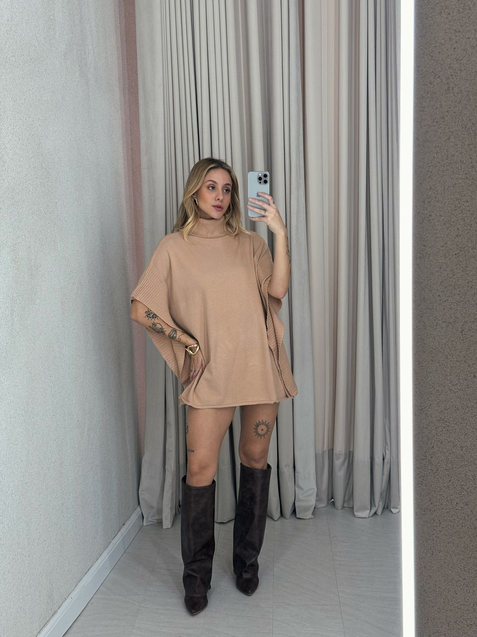 PONCHO ANA JÚLIA TRICOT NUDE