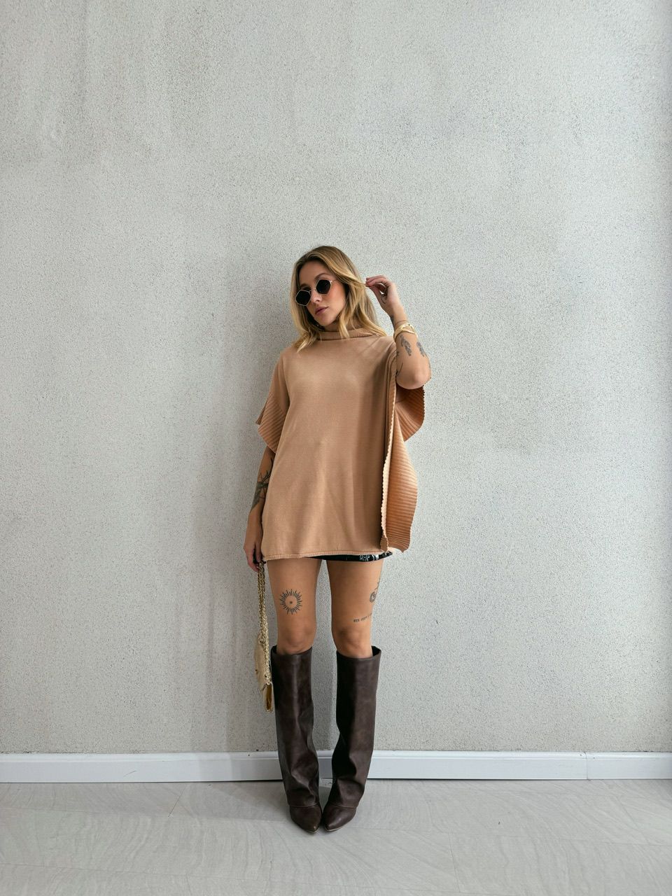 PONCHO ANA JÚLIA TRICOT NUDE
