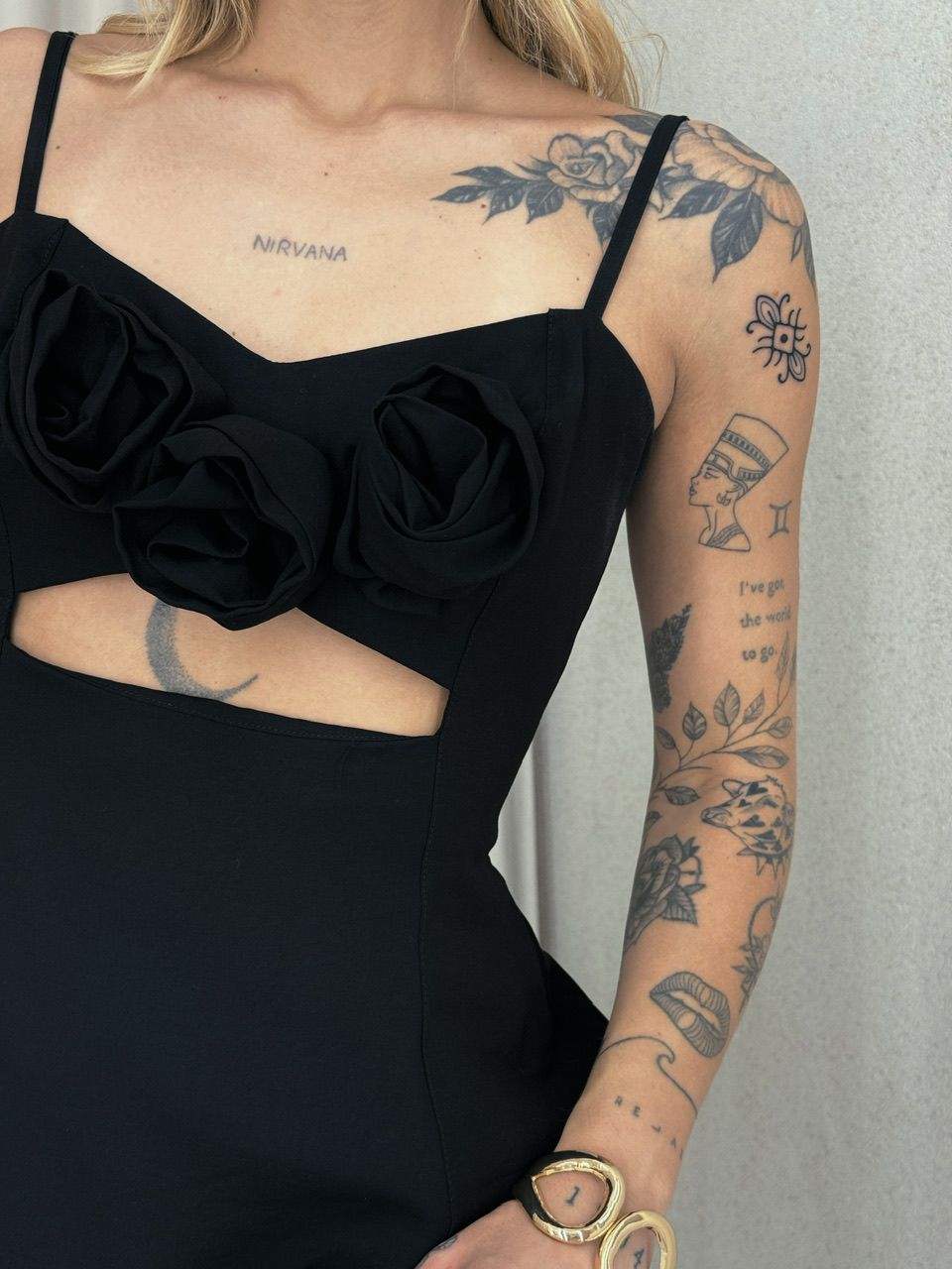 VESTIDO CATARINA FLOR PRETO
