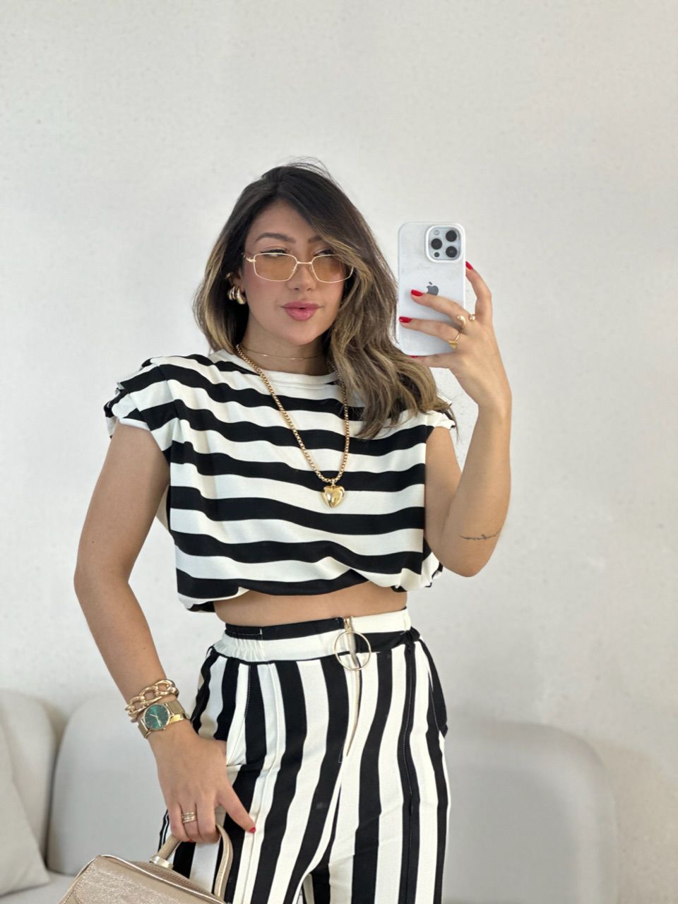 BLUSA LUNA LISTRAS Preta