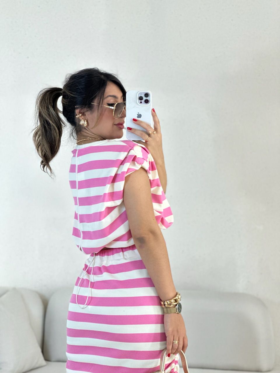BLUSA LUNA LISTRAS Rosa