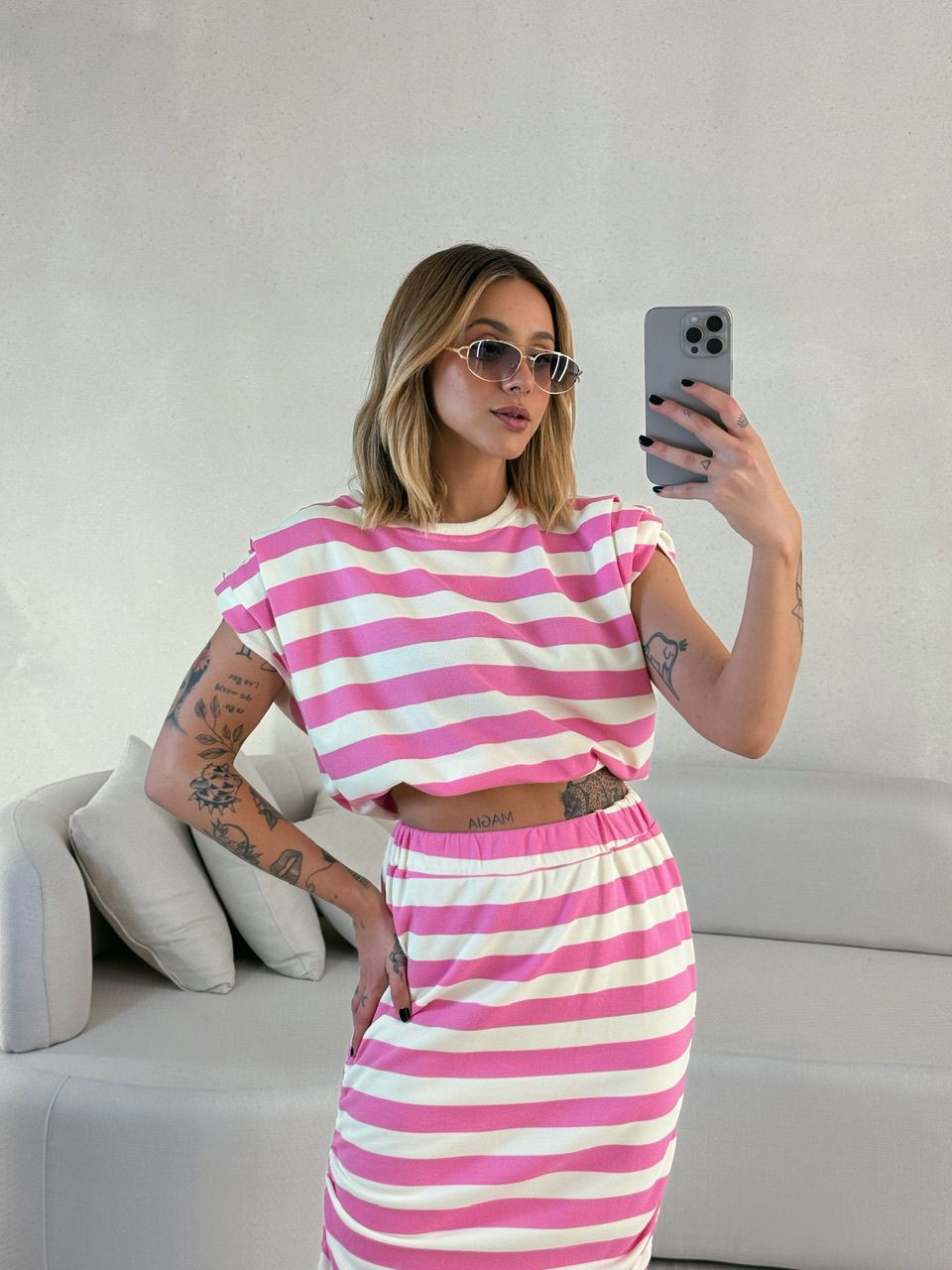 BLUSA LUNA LISTRAS Rosa