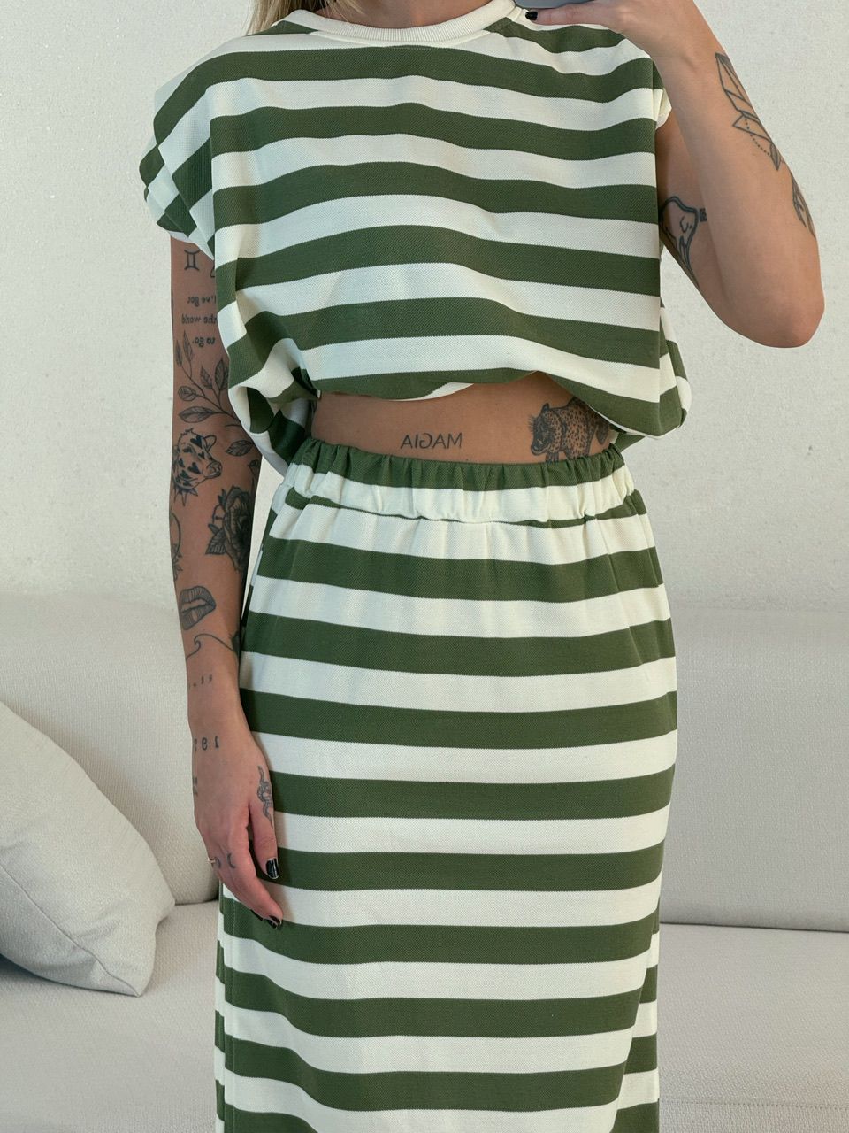BLUSA LUNA LISTRAS verde