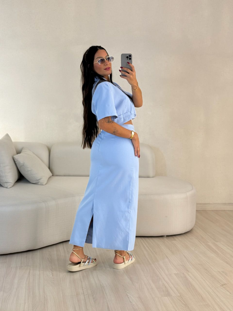 CONJUNTO KIARA SAIA BABY BLUE
