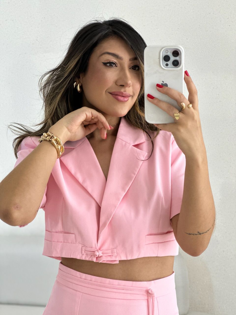 CONJUNTO KIARA SAIA ROSA BALÉ