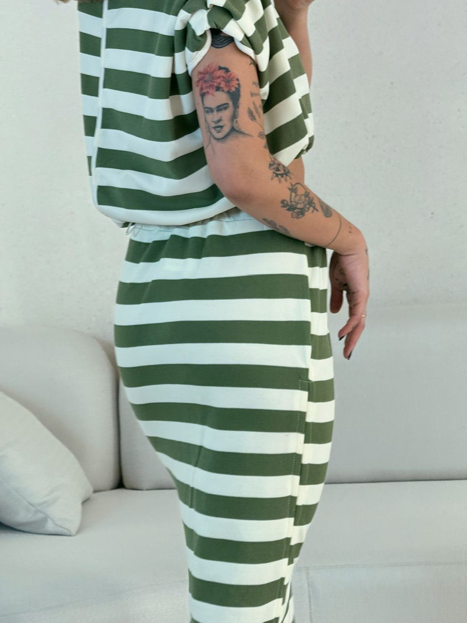 SAIA LETÍCIA MIDI LISTRAS verde