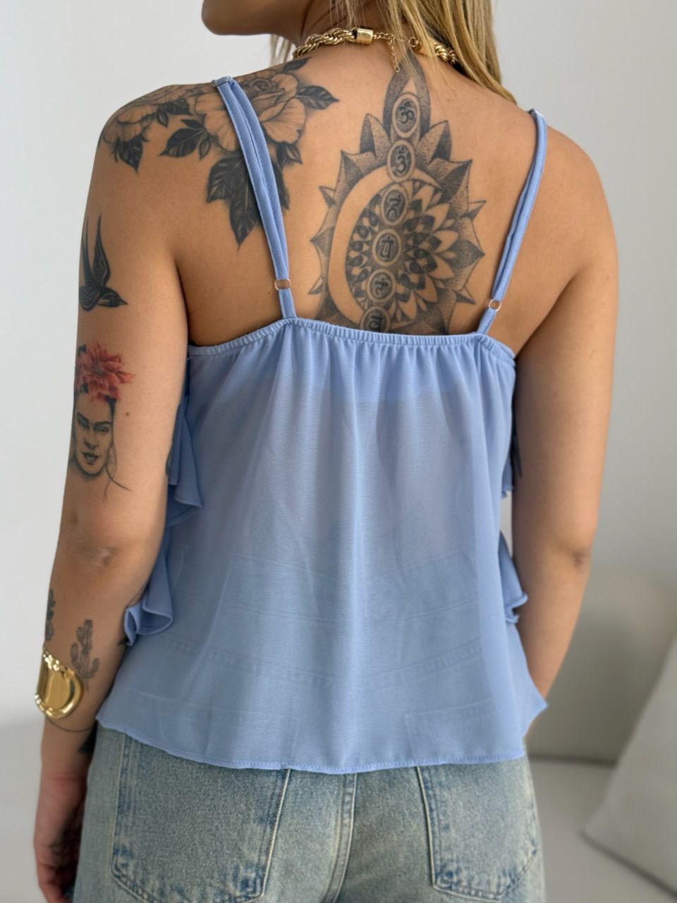 BLUSA TATA BABADO AZUL