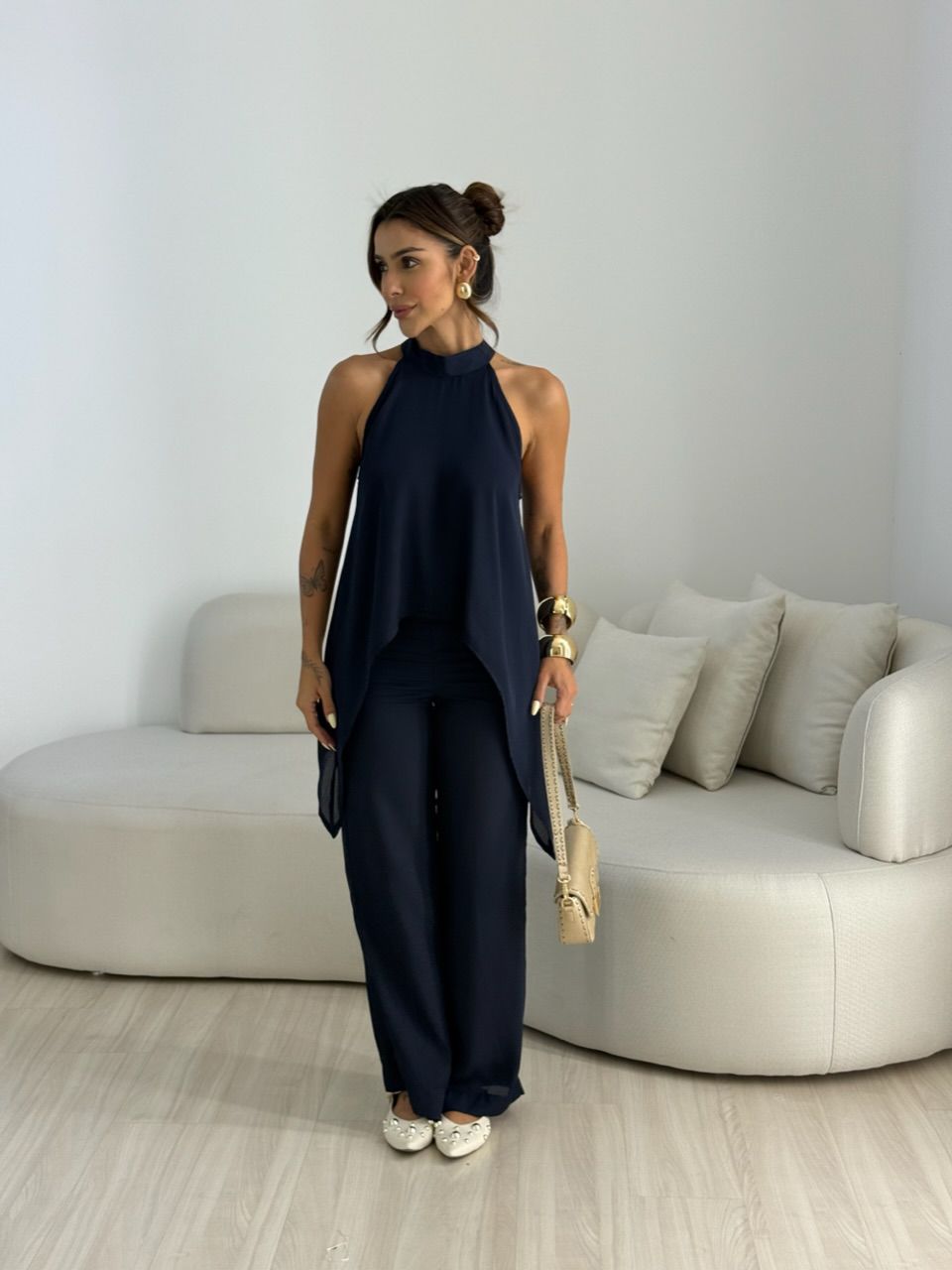 CONJUNTO ZIZA GOLA MARINHO