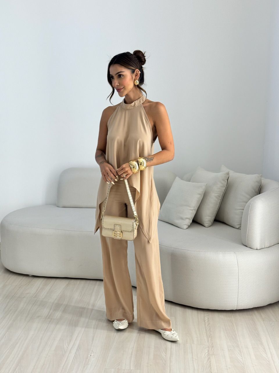 CONJUNTO ZIZA GOLA NUDE - 0068620245 - CAROLLA FERRARO