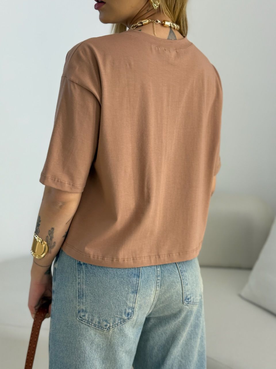 CROPPED TANIA ALGODÃO CAPUCCINO 