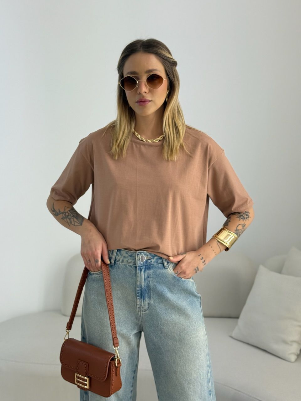 CROPPED TANIA ALGODÃO CAPUCCINO 