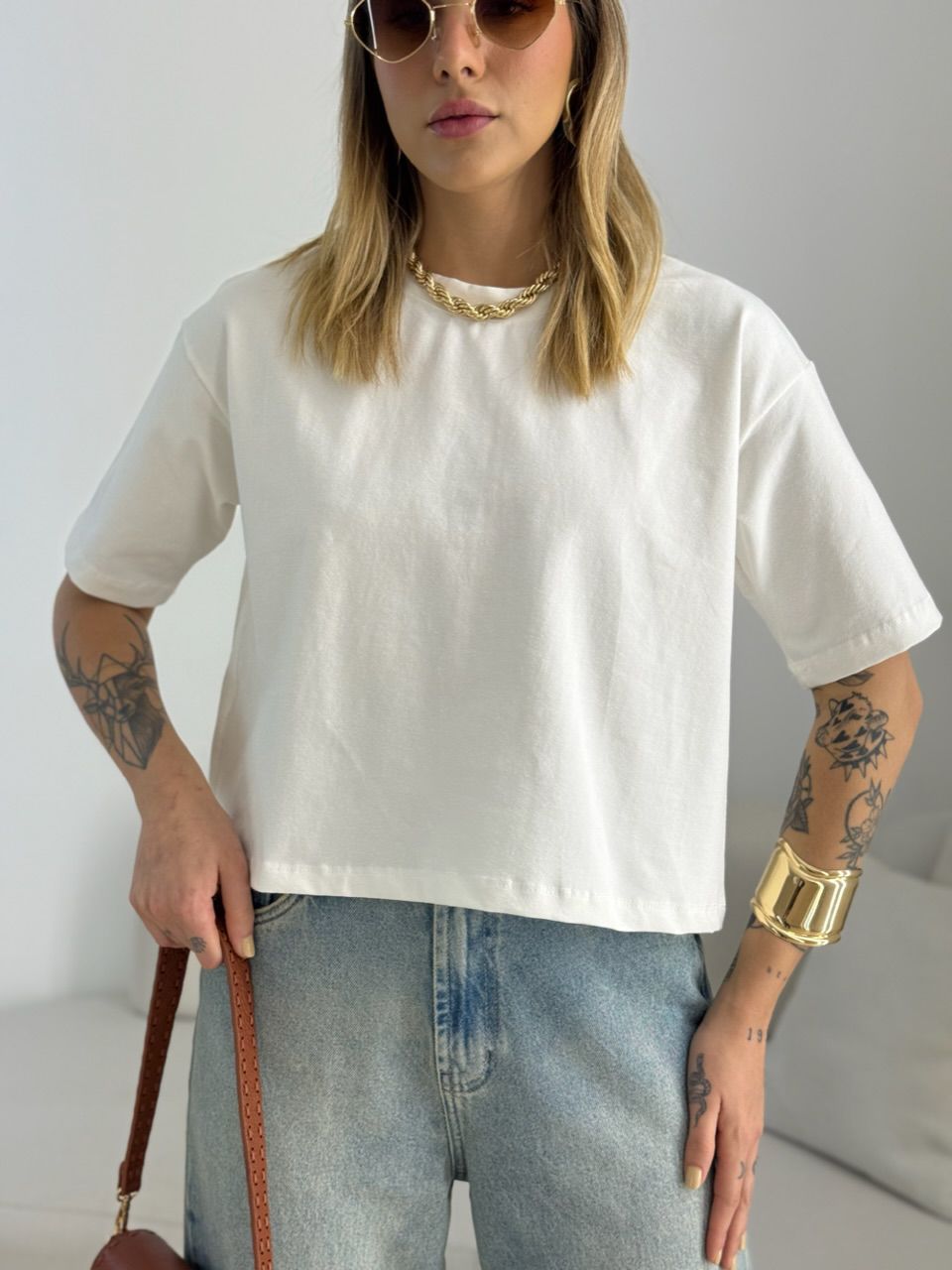 CROPPED TANIA ALGODÃO MARFIM