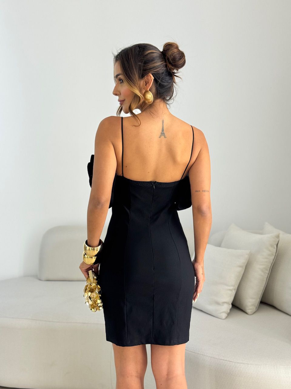 VESTIDO LINA ALÇA PRETO