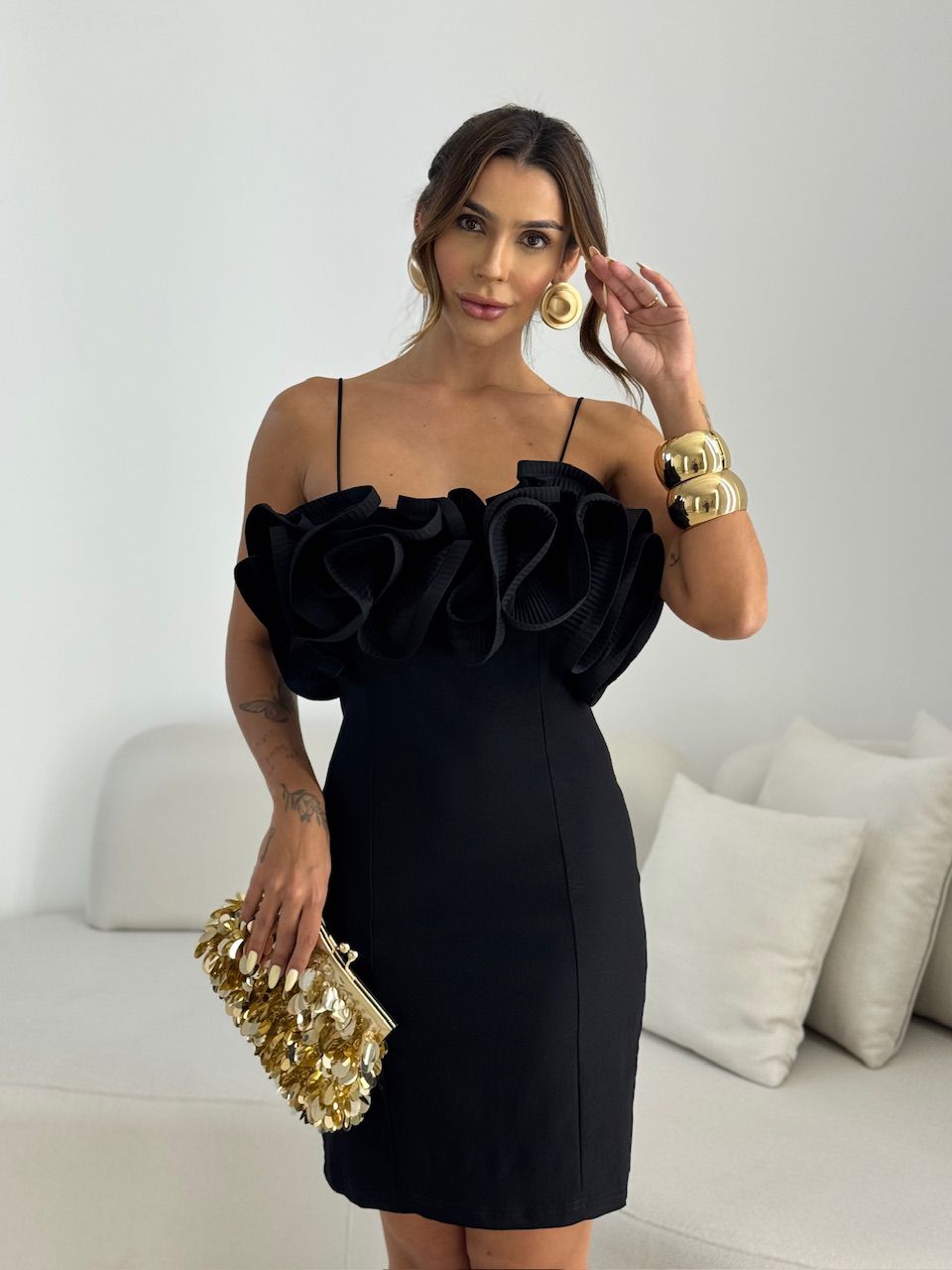 VESTIDO LINA ALÇA PRETO